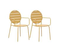 Mes lot de 2 fauteuils de jardin - Jaune moutarde