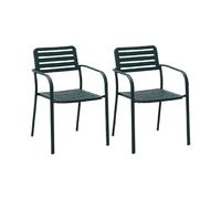 Mes Lot de 2 fauteuils de jardin - Vert sapin