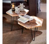 Mes Lot de 2 tables d'appoint gigognes - Marron