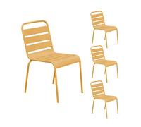 Mes Lot de 4 chaises de jardin - Jaune moutarde