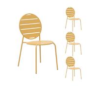 Mes Lot de 4 chaises de jardin - Jaune moutarde