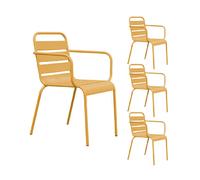 Mes Lot de 4 chaises de jardin - Moutarde