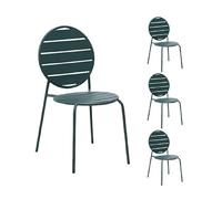 Mes Lot de 4 chaises de jardin - Vert sapin