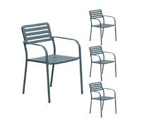 Mes lot de 4 fauteuils de jardin - Bleu gris