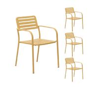Mes Lot de 4 fauteuils de jardin - Jaune moutarde