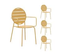 Mes lot de 4 fauteuils de jardin - Jaune moutarde