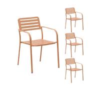Mes Lot de 4 fauteuils de jardin - Terracotta