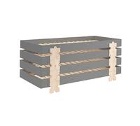 MES Lot de 4 sommiers empilables Gris 90x200 cm