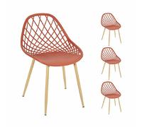 Mes lot de chaises de jardin Mally - terracotta et naturel