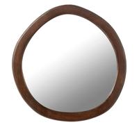 Miroir mural design 40x39 cm en manguier brun