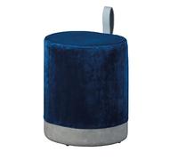 Maisonetstyles Pouf 38x32,5x43 cm en Velours Bleu et Gris