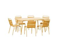 Mes Salon de jardin 6 places - Jaune moutarde