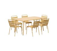 Mes Salon de jardin table et chaises - Jaune moutarde