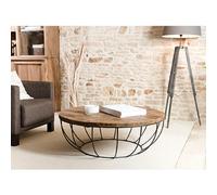 Mes Table basse ronde Apolline - Marron et noir