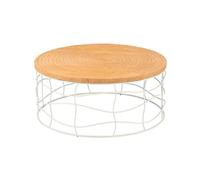 Mes Table basse ronde - Blanc et naturel