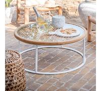 Mes Table basse ronde en verre - Blanc