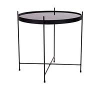 Mes Table basse ronde en verre - noir et transparent