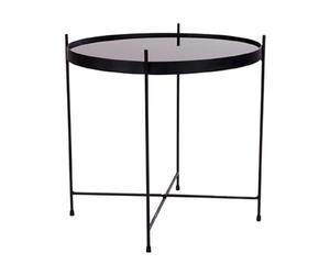 Mes Table basse ronde en verre - noir et transparent