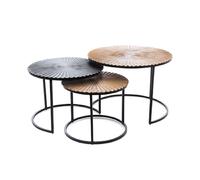Mes Table basse ronde gigogne - Noir et or