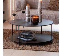 Mes Table basse ronde - Marron foncé et noir