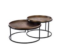 Mes Table basse ronde - Noir et or