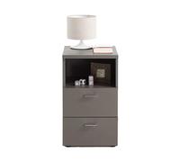 MES Table d'appoint 2 tiroirs - Taupe