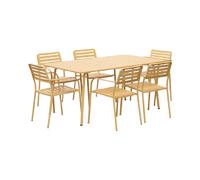 Mes Table et 6 fauteuils de jardin - Jaune moutarde