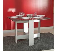 Mes Table pliante 2 abattants - Blanc et béton