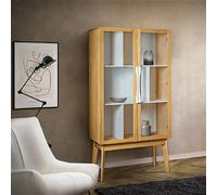 Mes Vitrine bibliothèque 2 portes - Naturel blanc