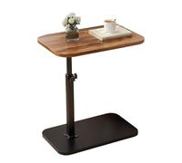 Mesa C - Petite table d'appoint pivotante à 360°, petit bureau auxiliaire | Économie d'espace | Noyer, bois, banc de canapé noir, bureau pour ordinateur portable à côté du lit pour salon