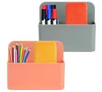Meschett 2 Pack magnétique effaçable à sec porte-marqueur, porte-crayon pour réfrigérateur, accessoires de casier pour le bureau de l’école, fournitures de ris et rose orangé