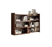 MESCXTY Bibliothèque Extensible en Bois à 4 Niveaux, Armoire Basse, casier de Rangement, étagère Ouverte, présentoir de Rangement pour Petits espaces ou Coins((60-120) x17x80cm, Walnut)