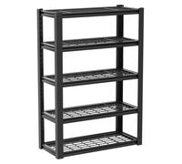 Mesh 185 - Étagère en métal 185x100x40 cm avec 5 tablettes en treillis capacité de charge 1365 kg noir