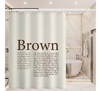 Mesnt Rideau de Douche 180x200 avec Anneau, Polyester Description De La Couleur Rideaux de Douche Lavable pour Salle de Bains, Marron Beige, 180 x 200cm