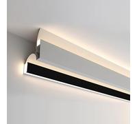 MESOVFCA Profilé de Plafond en Aluminium pour éclairage LED, diffuseur de lumière LED pour éclairage indirect, Garniture de Plafond avec Rail LED