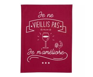 MESSAGES Torchon 100% coton 50x70 Je ne vieillis pas... WINKLER