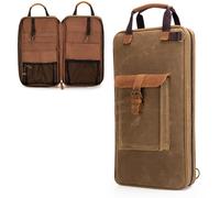 Messertas - Étui en toile cirée - 11 compartiments - 2 poches zippées - Étui de transport pour couteaux de cuisine - Bandoulière réglable - 46,2 x 25,4 x 3,8 cm - Coffret à couteaux