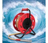 Mesure du niveau d'eau avec sonde en acier inoxydable 316L, indicateur de niveau d'eau portable 10-300 m avec ruban métrique en acier, buzzer, voyant lumineux et voltmètre(Red,20m)
