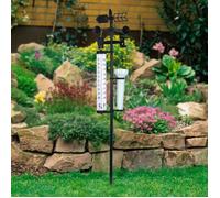 Mesureur météo, 3 en 1 Mesureur de station météorologique professionnel Thermomètre de jardin extérieur Jauge de pluie