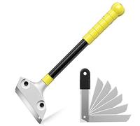 Mesybveo Grattoir Vitre, Grattoir Peinture avec 10 Lames, Racloir pour Plaque avec Fonction knock-out, Scraper Plancha à Long Manche pour Plaque à Induction, Nettoyage, Fenêtres, Carrelage