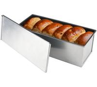Met Deksel - Acier inoxydable - 2,2 lbs - 33 x 12 x 12 cm - Durable et résistant aux chocs - Revêtement antiadhésif - Moule à pain