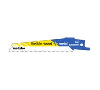 Metabo 5 lames de scies sabres, bois+métal, série "flexible", 100 x 0,9 mm, BiM, 1.41-1.81 mm/14-18 TPI metabo Quantité:5