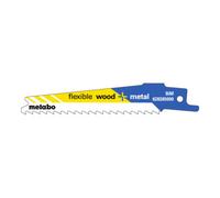 Metabo 5 lames de scies sabres, bois+métal, série "flexible", 100 x 0,9 mm, BiM, 4 mm/ 10 TPI metabo Quantité:5