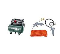 metabo 601501000 - Compresor Basic 160-6 W OF Potencia 0,9 Kw calderín 24 l Couleur & ABAC 6 Pièces Kit d'Accessoires Pour Compresseur G-813, Comprenant un Gonfleur de Pneus avec Manomètre