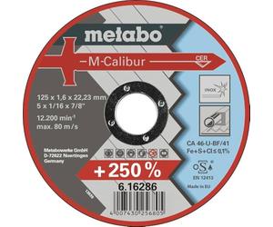 METABO 616286000 - Disco de tronzar para amoladora angular CA 46-U M-Calibur plano Ø 125 x 1,6 x 22,22 mm (Envase de 25 Ud)
