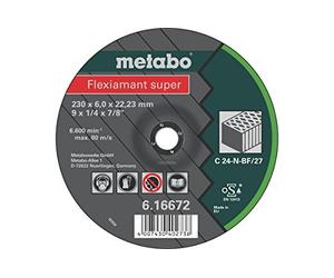 METABO 616672000 - Disco de desbaste para amoladora angular Flexiamant Super C24-N Piedra embutido Ø 230 x 6 x 22,22 mm (Envase de 10 Ud)