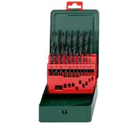 Metabo 627151000 HSS Jeu de forets pour le métal 19 pièces laminé au rouleau DIN 338 tige cylindrique 1 set