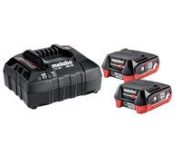 metabo 685301000 Combo Batterie + Chargeur Basic-Set 2X LiHD 4,0 Ah, Couleur