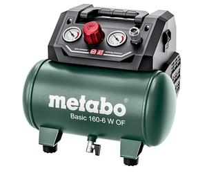 metabo Basic 160-6 W OF Compresseur à Piston Sans Huile, 6l, 8 Bar | Idéal pour clouage et soufflage, moteur 900W, transport facile, entretien réduit, débit d'aspiration 160 l/min, 8.4 kg