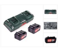 Metabo Basic Set 2x batterie Li-Power 18 V 4,0 Ah CAS Li-Ion ( 2x 625591000 ) + double chargeur ASC 145 DUO ( 627495000 )